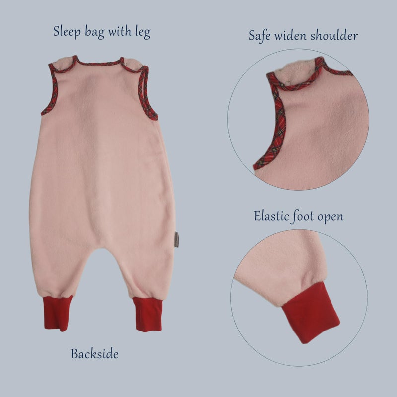 BLOOMSTAR Toddler Sleep Sack with Feet (12-24 Months) Fleece Warm Tog 2.0 Soft Baby Sleep Bag Walker Wearable Blanket Sleeping Sack with Leg Sleeveless Sleep Suit Warm Girl 4 Seasons - Image 5